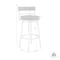 Armen Living Titana 26" Counter Height Swivel Blue Faux Leather and Brushed Stainless Steel Bar Stool 840254335189 - alternate 8
